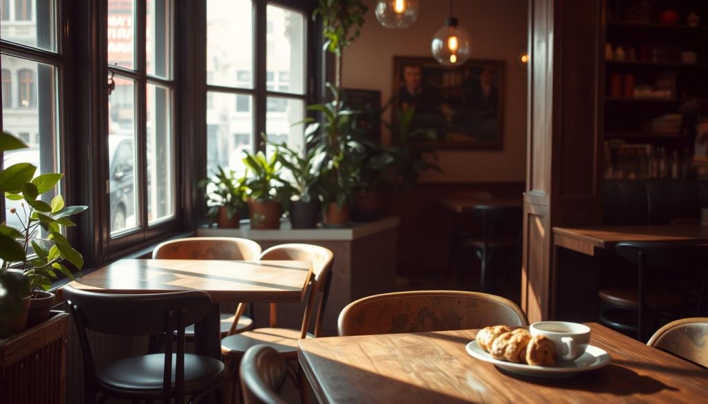 A cozy, dimly-lit café nestled in the heart of Istanbul, its weathered wooden tables and chairs inviting weary travelers to linger. Soft natural light filters through large windows, casting a warm glow upon the scene. The aroma of freshly brewed coffee and flaky pastries wafts through the air, creating a tranquil, almost meditative atmosphere. In the background, a row of leafy potted plants adds a touch of greenery, while the muted colors of the walls and furnishings evoke a sense of timeless elegance. This hidden gem, a peaceful respite from the bustling city outside, beckons the viewer to indulge in a moment of pure relaxation. A cozy, dimly-lit café nestled in the heart of Istanbul, its weathered wooden tables and chairs inviting weary travelers to linger. Soft natural light filters through large windows, casting a warm glow upon the scene. The aroma of freshly brewed coffee and flaky pastries wafts through the air, creating a tranquil, almost meditative atmosphere. In the background, a row of leafy potted plants adds a touch of greenery, while the muted colors of the walls and furnishings evoke a sense of timeless elegance. This hidden gem, a peaceful respite from the bustling city outside, beckons the viewer to indulge in a moment of pure relaxation.
