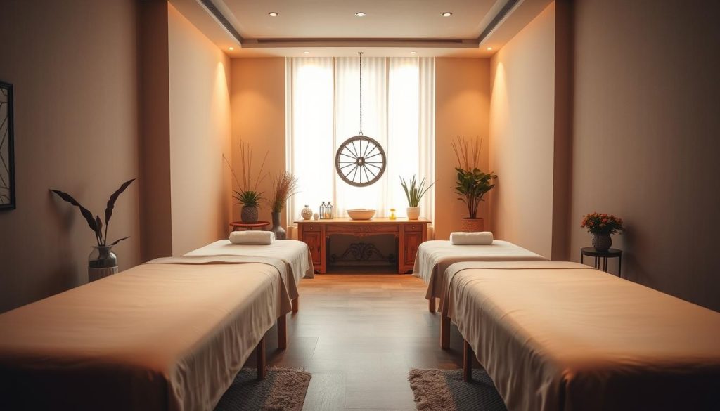 A serene and inviting interior of a boutique spa in Istanbul, with soft lighting creating a warm and calming ambiance. The space features plush, comfortable massage tables surrounded by tasteful decor and natural elements, such as potted plants and wooden accents. The scene conveys a sense of tranquility and personal attention, as if the viewer is about to embark on a rejuvenating and personalized massage experience with skilled, professional therapists. The overall composition emphasizes the intimacy and personalized nature of the spa's services, reflecting the section's focus on the "power of personal touch" in Istanbul's boutique massage experiences. A serene and inviting interior of a boutique spa in Istanbul, with soft lighting creating a warm and calming ambiance. The space features plush, comfortable massage tables surrounded by tasteful decor and natural elements, such as potted plants and wooden accents. The scene conveys a sense of tranquility and personal attention, as if the viewer is about to embark on a rejuvenating and personalized massage experience with skilled, professional therapists. The overall composition emphasizes the intimacy and personalized nature of the spa's services, reflecting the section's focus on the "power of personal touch" in Istanbul's boutique massage experiences.