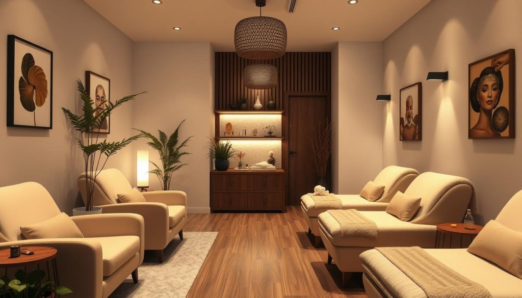A serene and inviting massage center in Istanbul, with soft lighting, plush chairs, and calming decor. The space features a zen-like atmosphere, with natural elements like plants and wooden accents. Clients can enjoy a rejuvenating massage, leaving the stresses of the workday behind. The scene evokes a sense of tranquility and relaxation, highlighting the appeal of these oases of calm amidst the bustling city. A serene and inviting massage center in Istanbul, with soft lighting, plush chairs, and calming decor. The space features a zen-like atmosphere, with natural elements like plants and wooden accents. Clients can enjoy a rejuvenating massage, leaving the stresses of the workday behind. The scene evokes a sense of tranquility and relaxation, highlighting the appeal of these oases of calm amidst the bustling city.