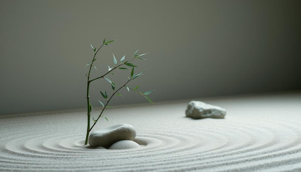 A serene and tranquil zen garden, with carefully raked sand and strategically placed rocks. A single, graceful bamboo plant sways gently in a soft breeze. The atmosphere is calming and meditative, with muted hues of green, gray, and brown. Soft, diffused lighting creates a sense of peace and introspection. The overall scene conveys a feeling of inner calm and mental rejuvenation, perfectly capturing the essence of "Stresi azaltır ve zihinsel rahatlama sağlar". A serene and tranquil zen garden, with carefully raked sand and strategically placed rocks. A single, graceful bamboo plant sways gently in a soft breeze. The atmosphere is calming and meditative, with muted hues of green, gray, and brown. Soft, diffused lighting creates a sense of peace and introspection. The overall scene conveys a feeling of inner calm and mental rejuvenation, perfectly capturing the essence of "Stresi azaltır ve zihinsel rahatlama sağlar".