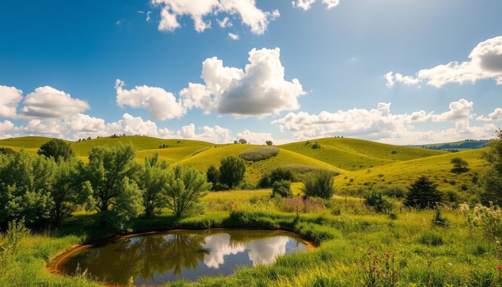 A serene landscape depicting the essence of "Batıyakası doğa deneyim," showcasing vibrant lush greenery, rolling hills, and a peaceful natural retreat. In the foreground, a small, clear pond reflects the surrounding trees and flowers, creating a tranquil atmosphere. The middle ground features gently sloping hills dotted with wildflowers and native plants, emphasizing the connection between urban living and nature. In the background, a bright blue sky interspersed with fluffy white clouds casts warm natural light over the scene, enhancing the feeling of renewal and escape. The overall mood is calm and rejuvenating, inviting viewers to contemplate a harmonious relationship with nature amidst city life. A serene landscape depicting the essence of "Batıyakası doğa deneyim," showcasing vibrant lush greenery, rolling hills, and a peaceful natural retreat. In the foreground, a small, clear pond reflects the surrounding trees and flowers, creating a tranquil atmosphere. The middle ground features gently sloping hills dotted with wildflowers and native plants, emphasizing the connection between urban living and nature. In the background, a bright blue sky interspersed with fluffy white clouds casts warm natural light over the scene, enhancing the feeling of renewal and escape. The overall mood is calm and rejuvenating, inviting viewers to contemplate a harmonious relationship with nature amidst city life.