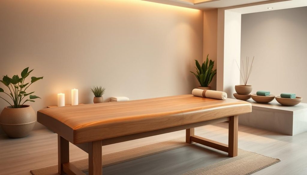 A serene, minimalist spa-like setting with a tranquil, luxurious ambiance. The focal point is a beautifully crafted wooden massage table, its smooth lines and natural textures capturing the essence of elegance. The lighting is soft and warm, creating a soothing atmosphere. In the background, a muted color palette of earthy tones and natural elements, such as potted plants and a calming water feature, enhances the sense of peace and relaxation. The overall composition exudes a calming, restorative energy, perfectly suited to showcase the "İmza Ritüellerimiz ve Hizmet Bankası" section of the article. A serene, minimalist spa-like setting with a tranquil, luxurious ambiance. The focal point is a beautifully crafted wooden massage table, its smooth lines and natural textures capturing the essence of elegance. The lighting is soft and warm, creating a soothing atmosphere. In the background, a muted color palette of earthy tones and natural elements, such as potted plants and a calming water feature, enhances the sense of peace and relaxation. The overall composition exudes a calming, restorative energy, perfectly suited to showcase the "İmza Ritüellerimiz ve Hizmet Bankası" section of the article.